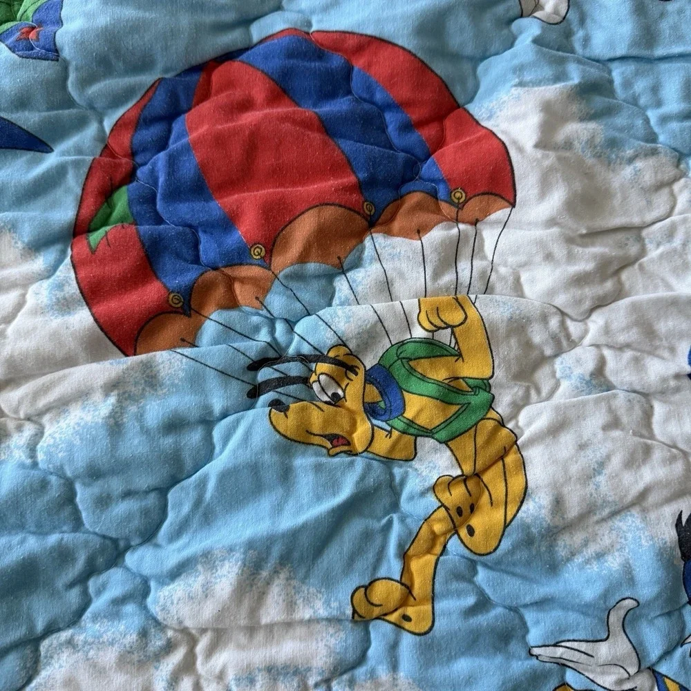 Vintage Disney Mickey Air Mobile Comforter Twin Oversized 90s Dumbo Made In USA